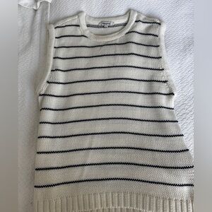Madewell Black and White Striped Sweater Vest